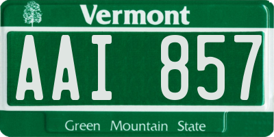 VT license plate AAI857