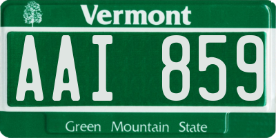 VT license plate AAI859