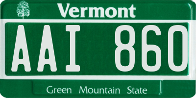 VT license plate AAI860