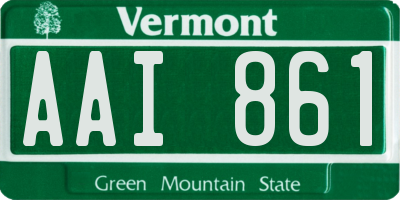 VT license plate AAI861