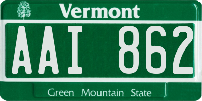 VT license plate AAI862