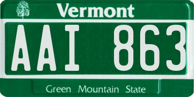 VT license plate AAI863