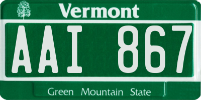 VT license plate AAI867