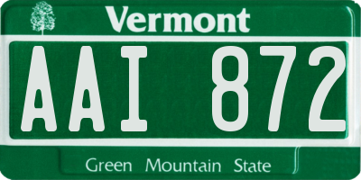 VT license plate AAI872