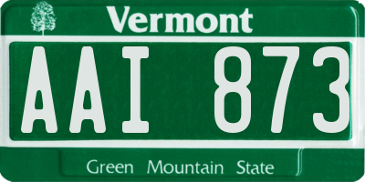 VT license plate AAI873
