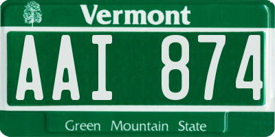 VT license plate AAI874