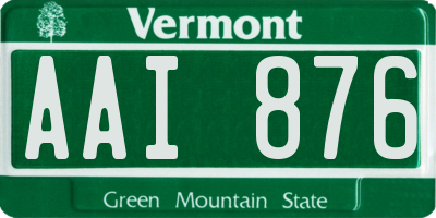 VT license plate AAI876
