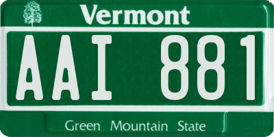 VT license plate AAI881