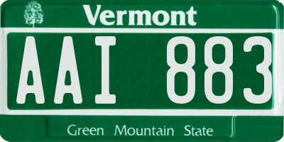 VT license plate AAI883