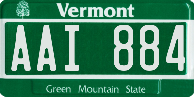 VT license plate AAI884
