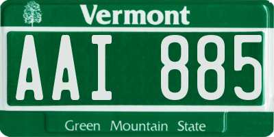 VT license plate AAI885