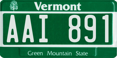 VT license plate AAI891