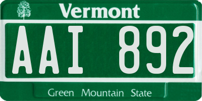 VT license plate AAI892