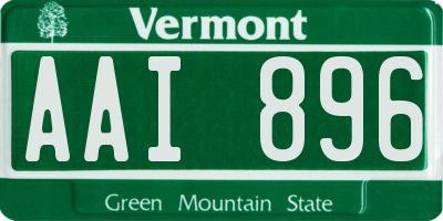 VT license plate AAI896
