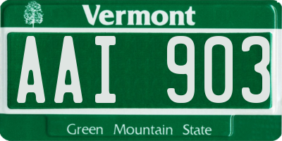 VT license plate AAI903