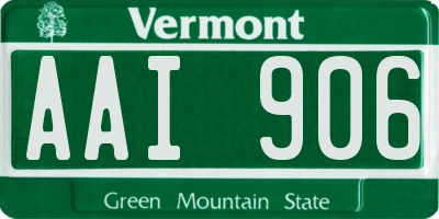 VT license plate AAI906