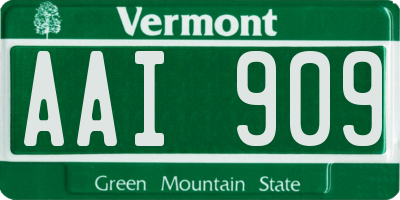 VT license plate AAI909