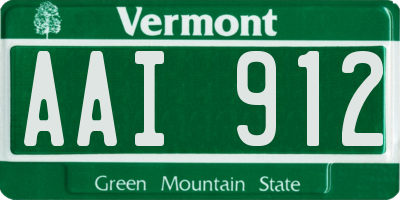 VT license plate AAI912