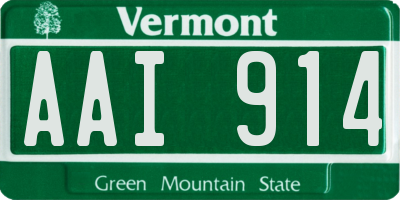 VT license plate AAI914