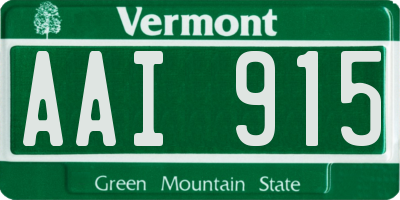 VT license plate AAI915