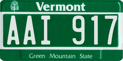 VT license plate AAI917