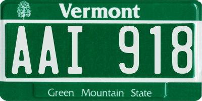 VT license plate AAI918
