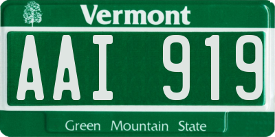 VT license plate AAI919