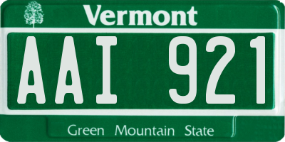 VT license plate AAI921