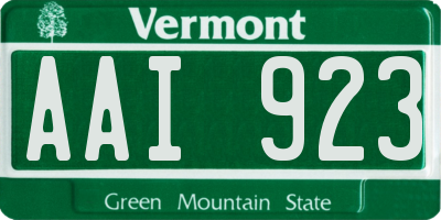 VT license plate AAI923