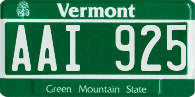 VT license plate AAI925