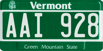 VT license plate AAI928