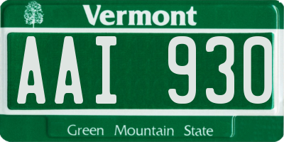 VT license plate AAI930