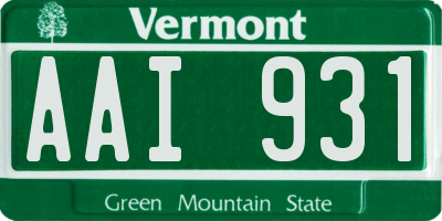 VT license plate AAI931