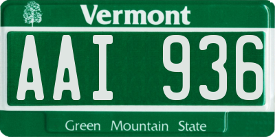 VT license plate AAI936
