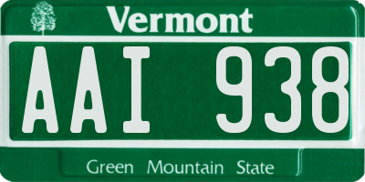 VT license plate AAI938