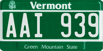 VT license plate AAI939