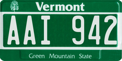 VT license plate AAI942