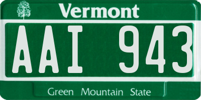 VT license plate AAI943