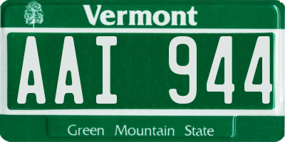VT license plate AAI944