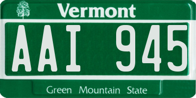 VT license plate AAI945