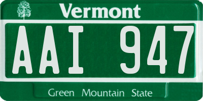 VT license plate AAI947