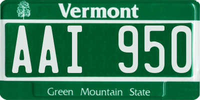 VT license plate AAI950