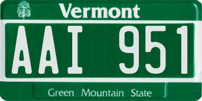 VT license plate AAI951