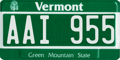VT license plate AAI955