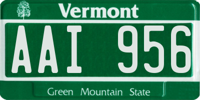 VT license plate AAI956