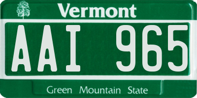 VT license plate AAI965