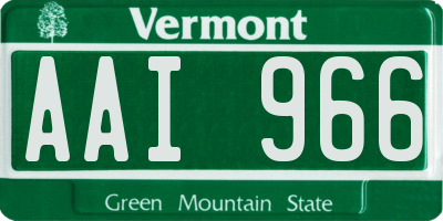 VT license plate AAI966