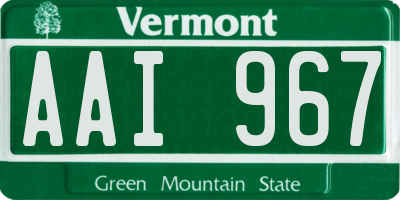VT license plate AAI967
