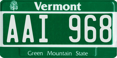 VT license plate AAI968