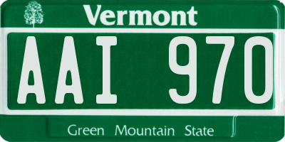 VT license plate AAI970